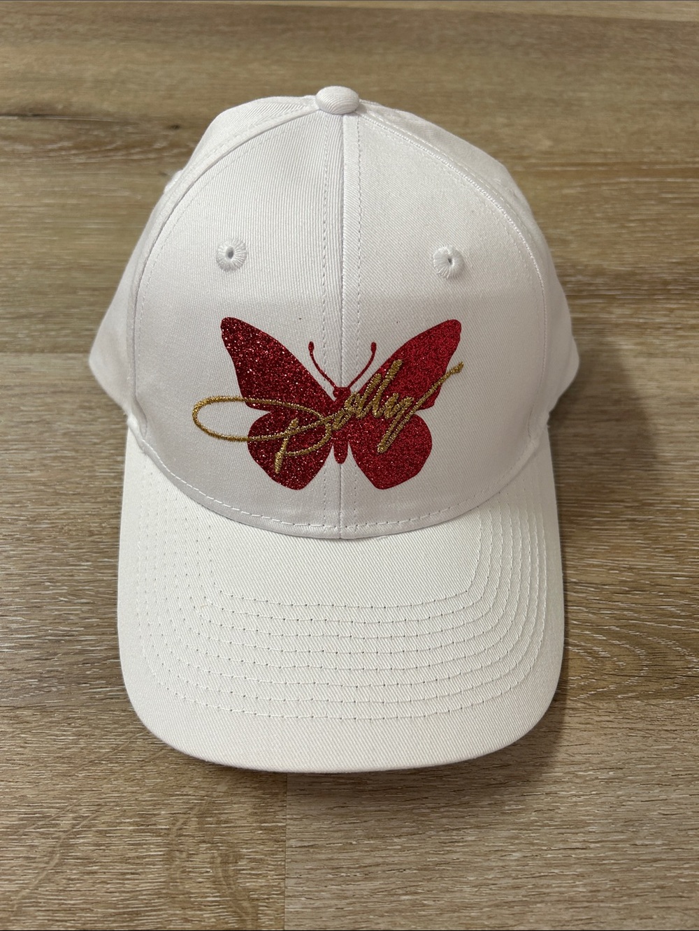 Dolly Parton White Butterfly Baseball Cap Adult Size